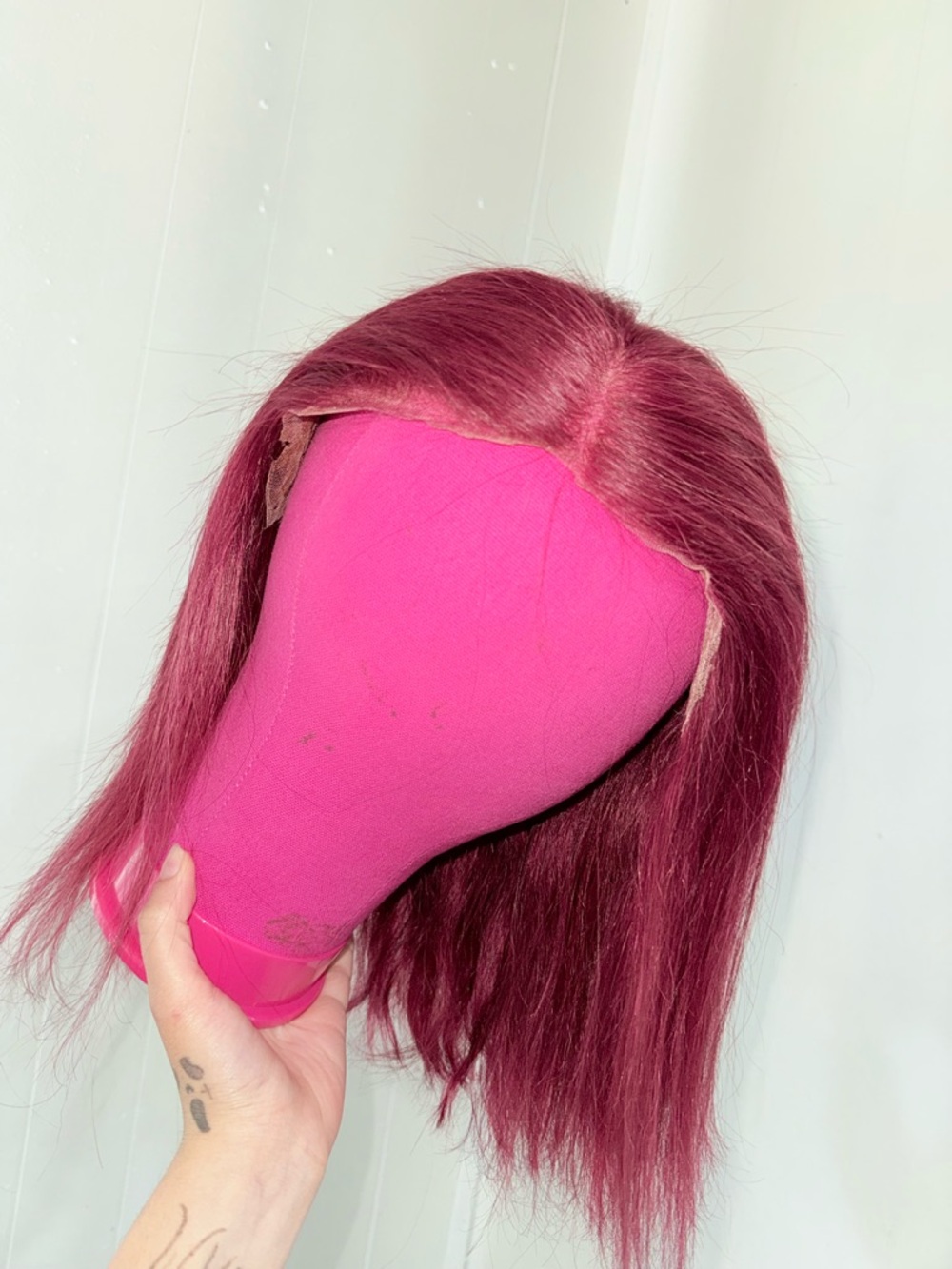 Deep Berry Pink human Lace Front Wig - Women Hair